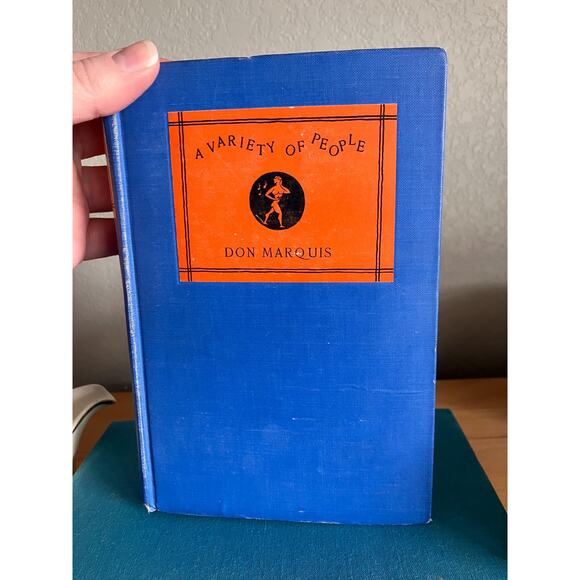 Antique Blue Book Stack: Vintage Teal Book Bundle, Steinbeck, Marquis - Picture 6 of 6